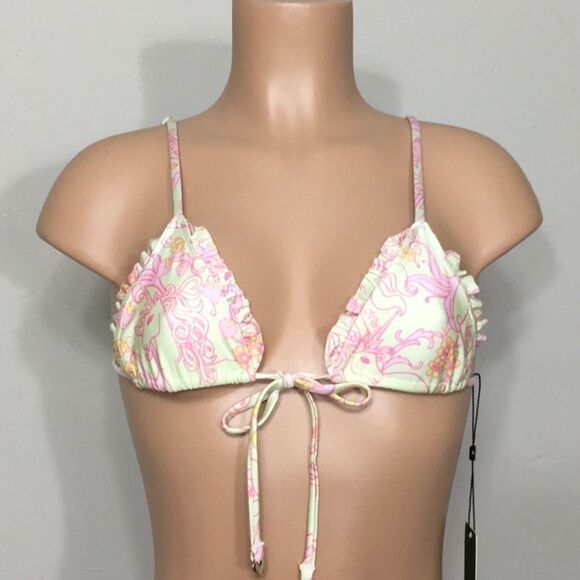 WILDFOX unicorn and strawberry bikini top. NWT - Picture 2 of 6